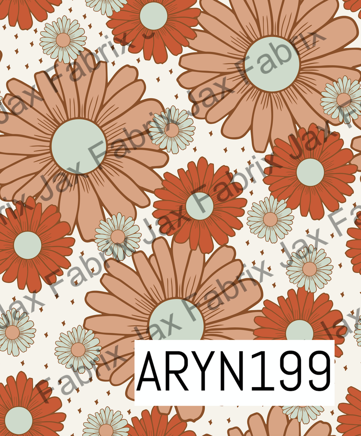 Retro Daisy Rust and Blue ARYN199