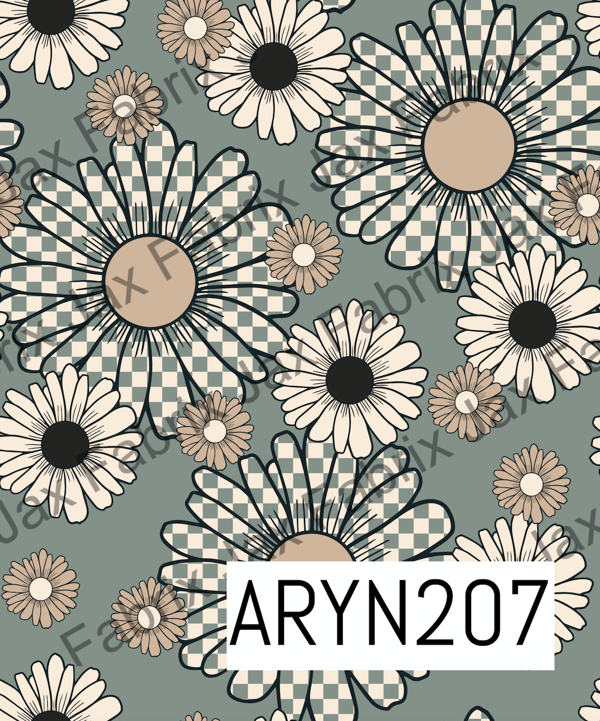 Retro Check Daisy Blue ARYN207