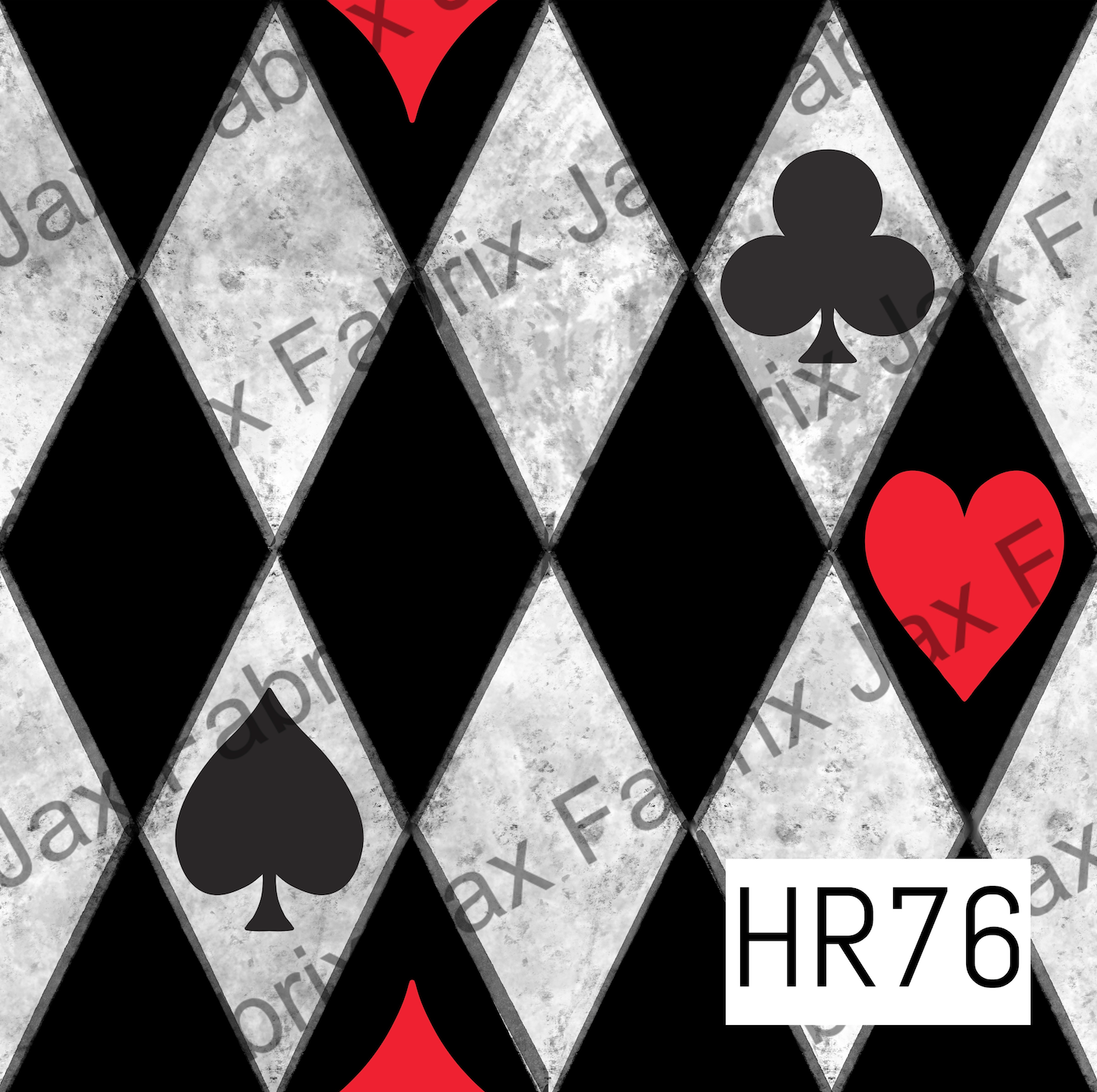 Black With Red Hearts Wonderland Diamonds HR76