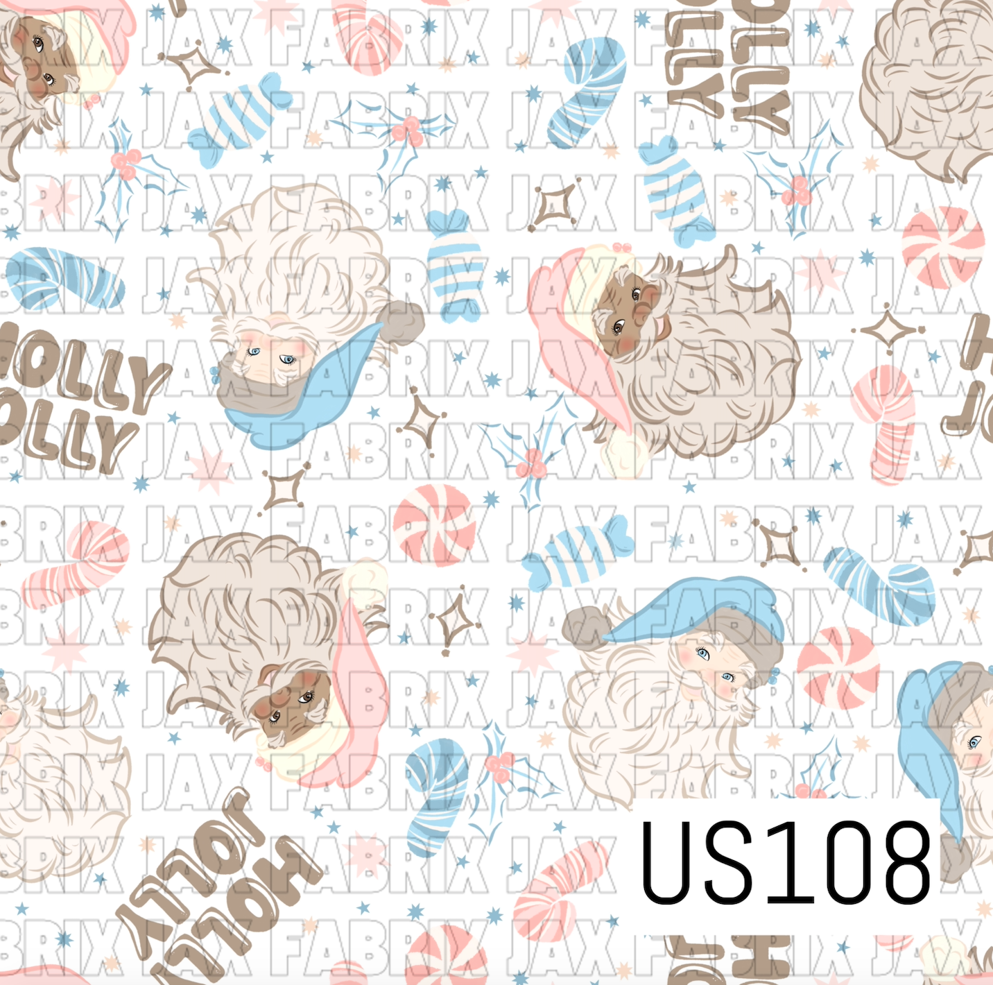 Holly Jolly Pink and Blue US108