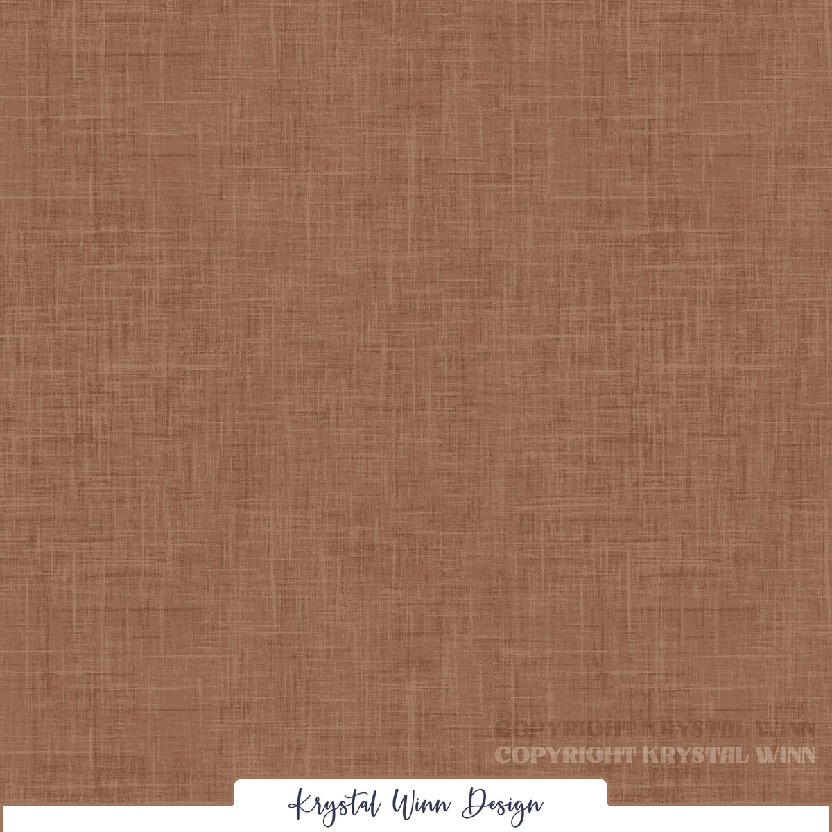 A warm, earthy medium brown solid featuring a subtle woven linen texture. Fine, overlapping horizontal and vertical lines create a soft, crosshatched appearance, adding depth and dimension to the rustic, fabric-inspired design.