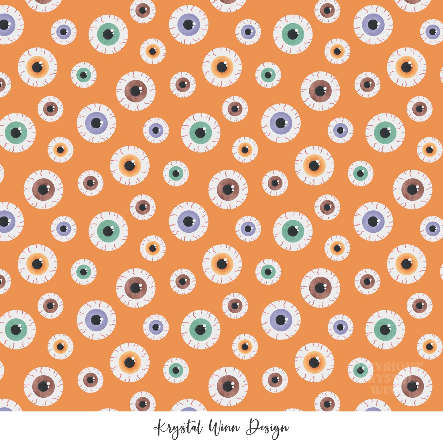 Spooky Cute Eyeballs Orange KW881