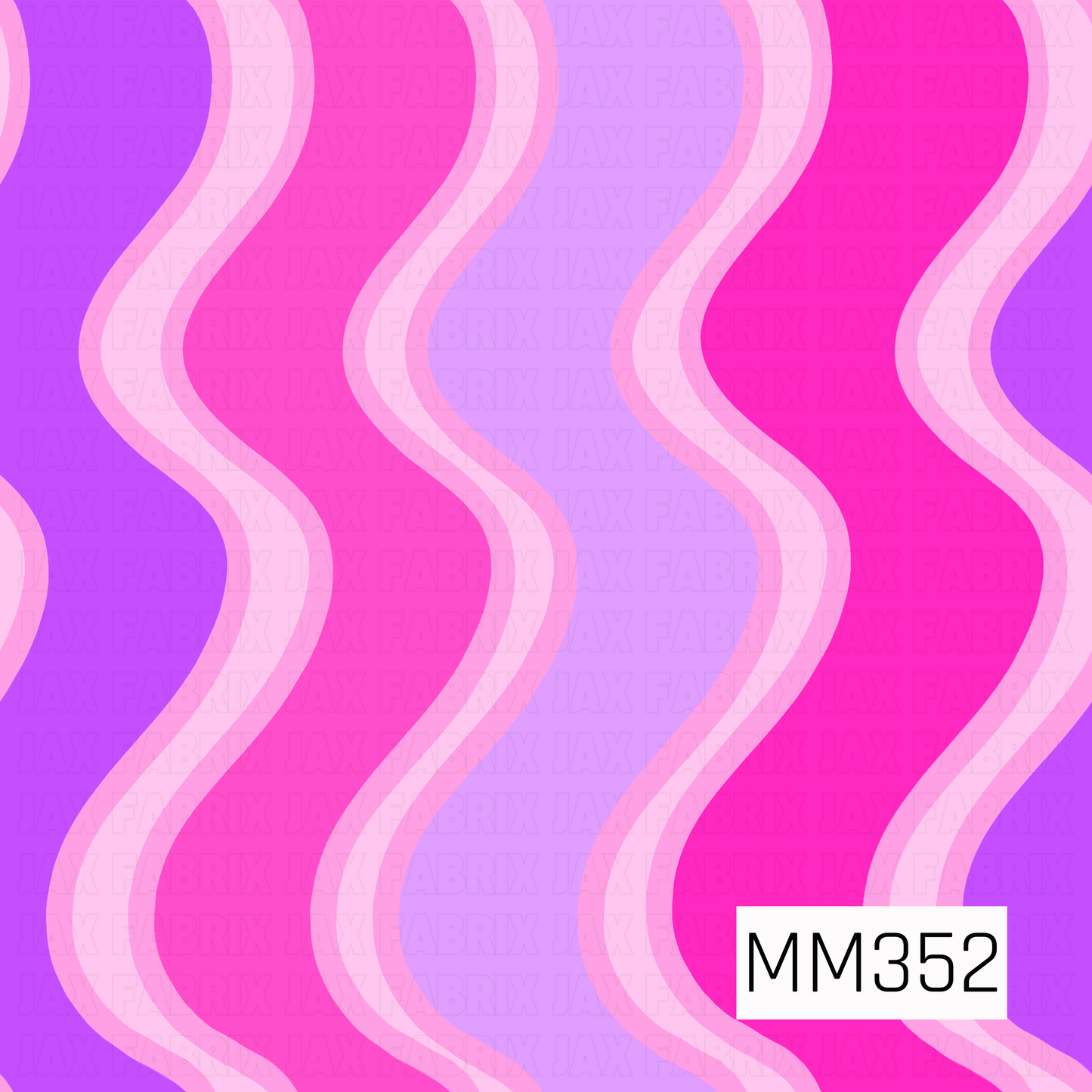 A repeating wavy pattern in bright pink, light pink, lavender purple, and medium purple