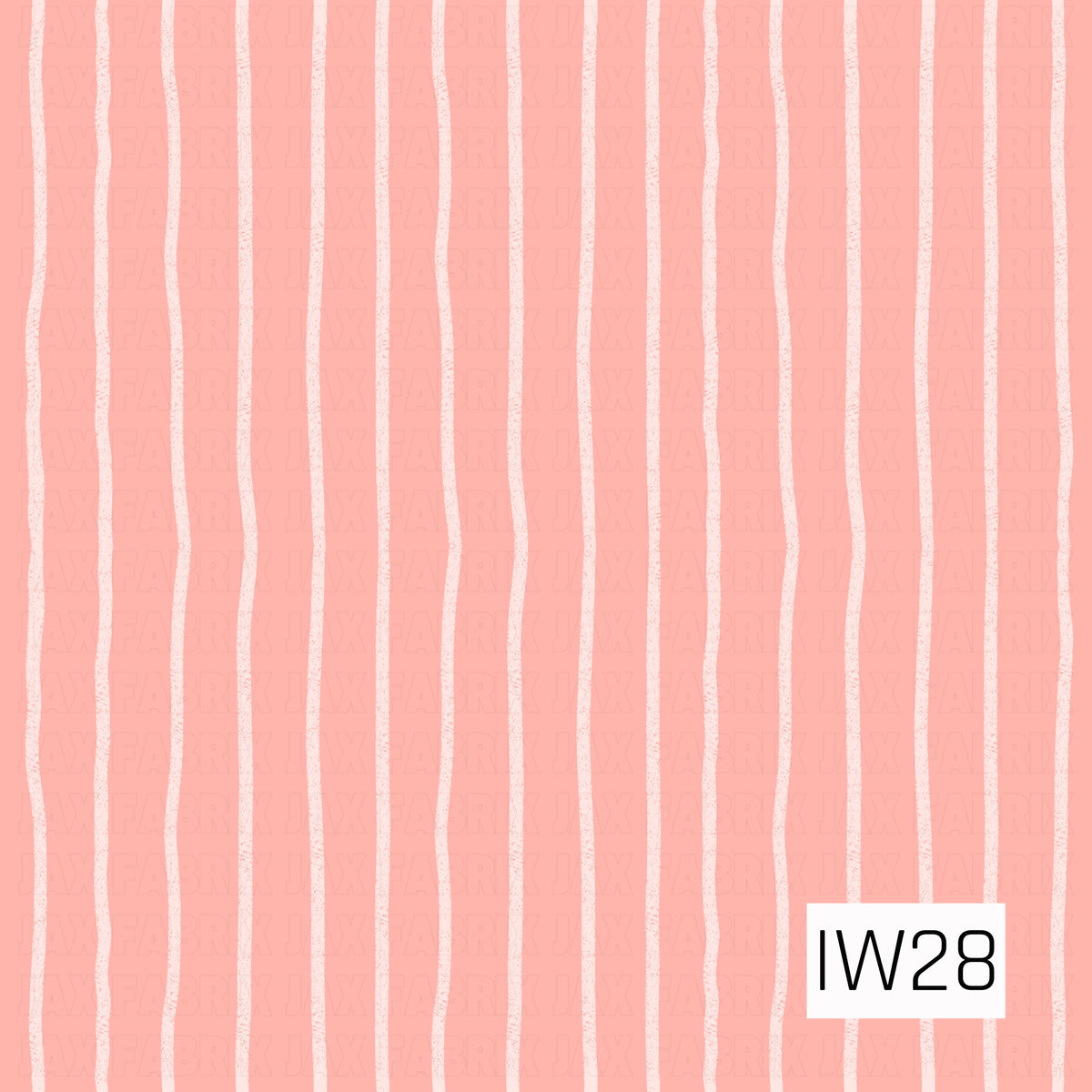 A soft and feminine stripe pattern featuring thin, slightly wavy ivory lines running vertically across a warm peachy pink background. The stripes have a subtle distressed, hand-drawn texture with gently uneven edges, giving the design a relaxed, organic feel. The delicate color combination creates a sweet, playful look with a charming vintage-inspired touch.