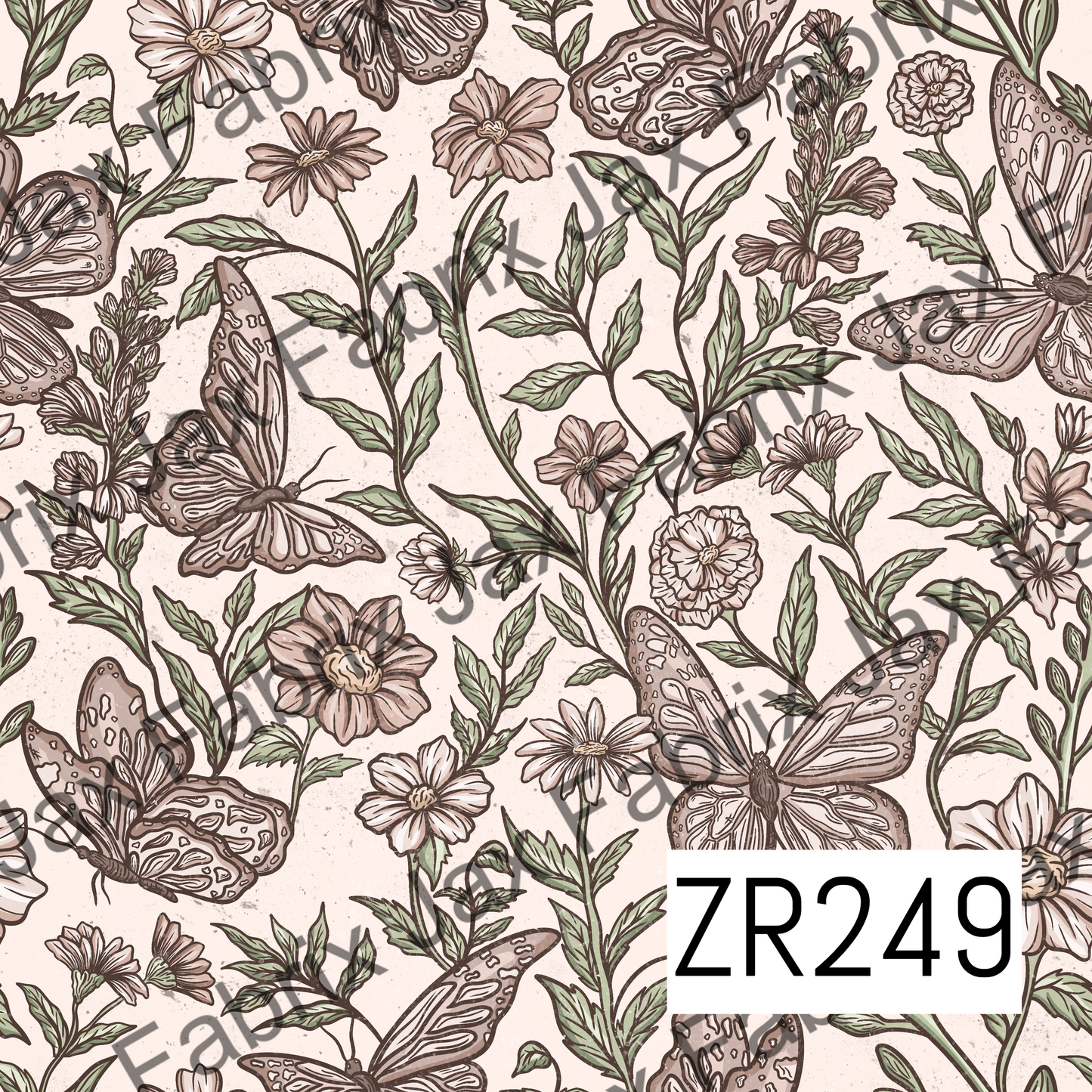 Tan Vintage Butterflies ZR249