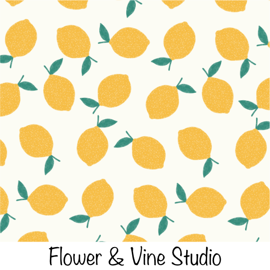 Lemon Floral on White