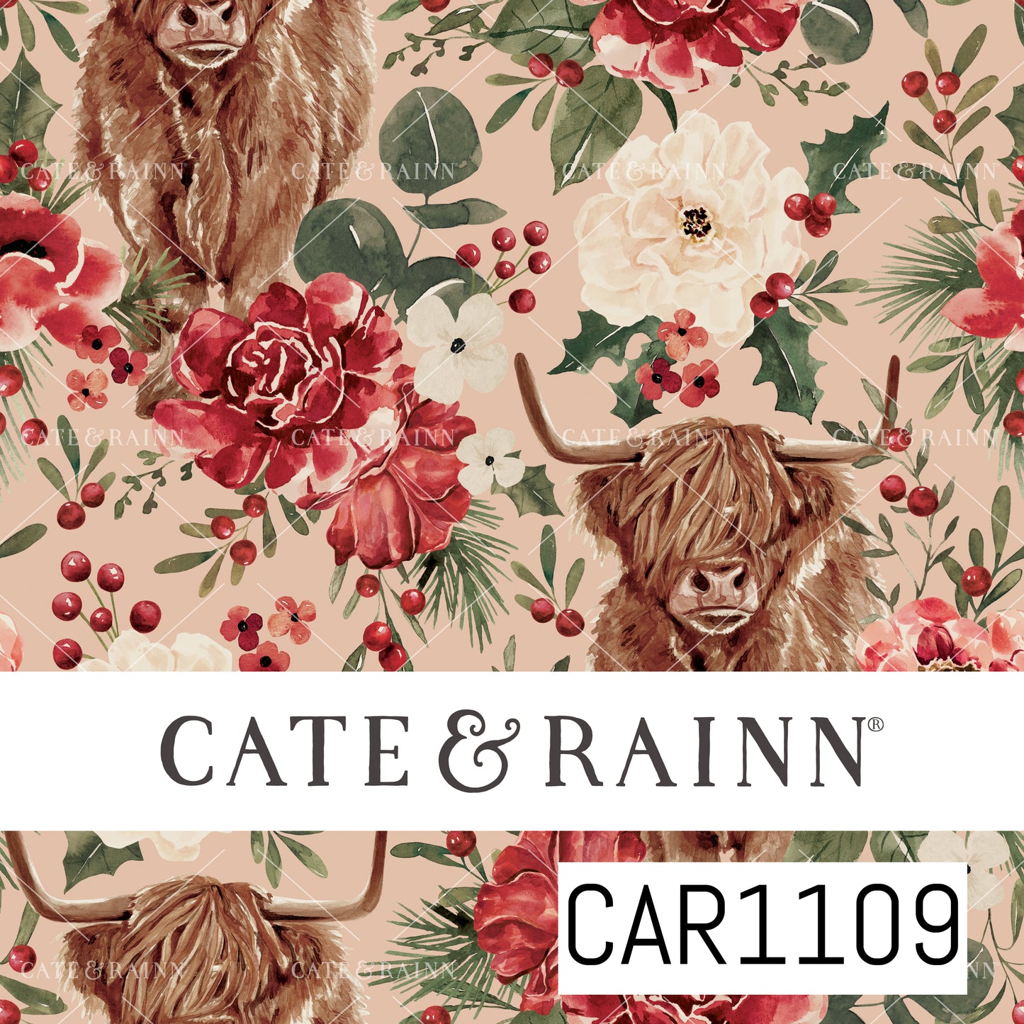 Briara and Pine Highland Cow Blush CAR1109