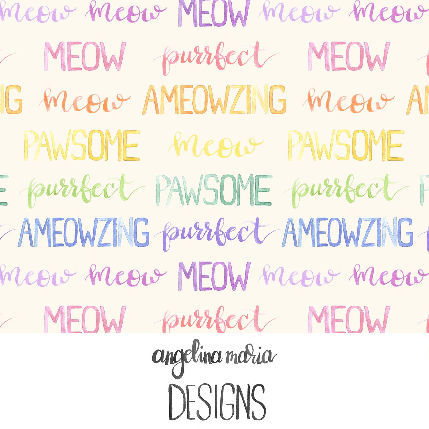 Whiskers And Bloom Script Cream AMD343