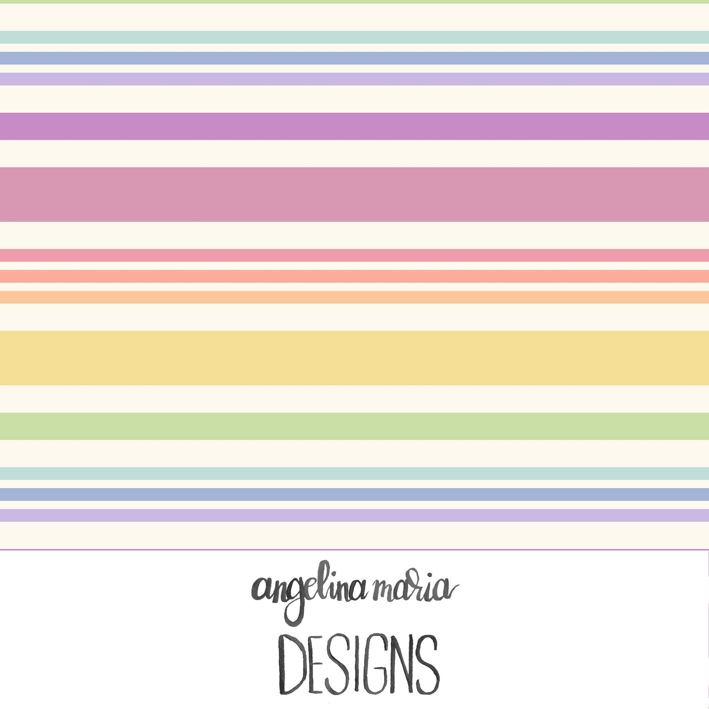 Whiskers And Bloom Stripes Mauve and Yellow on Cream AMD341