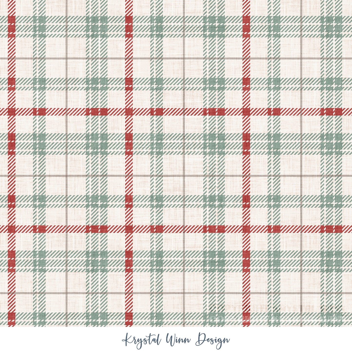 Winter Wonderland Plaid Green and Red KW9874