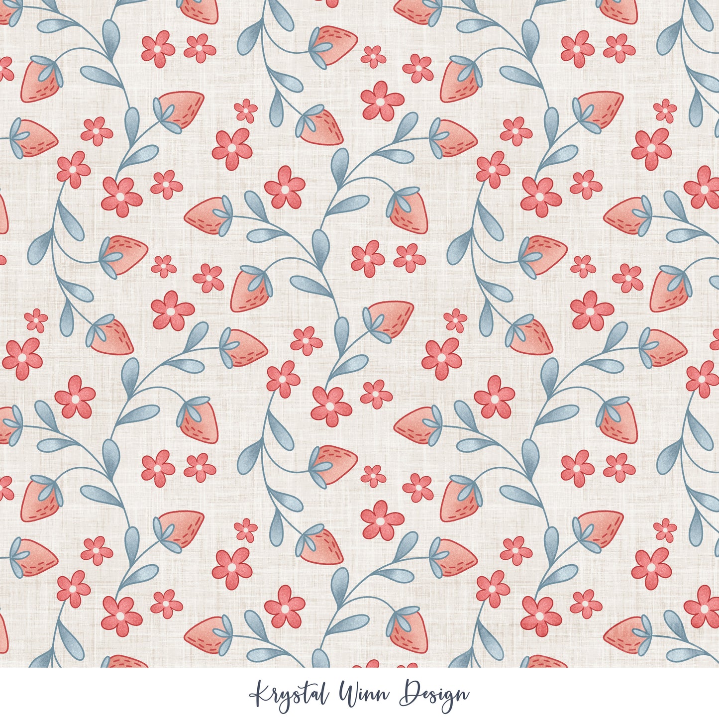 Yankee Doodle Part 2 Strawberries White KW1298