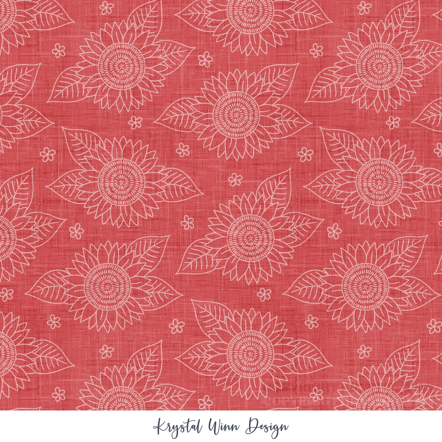 Yankee Doodle Part 2 Sunflower Sketch Red KW1300