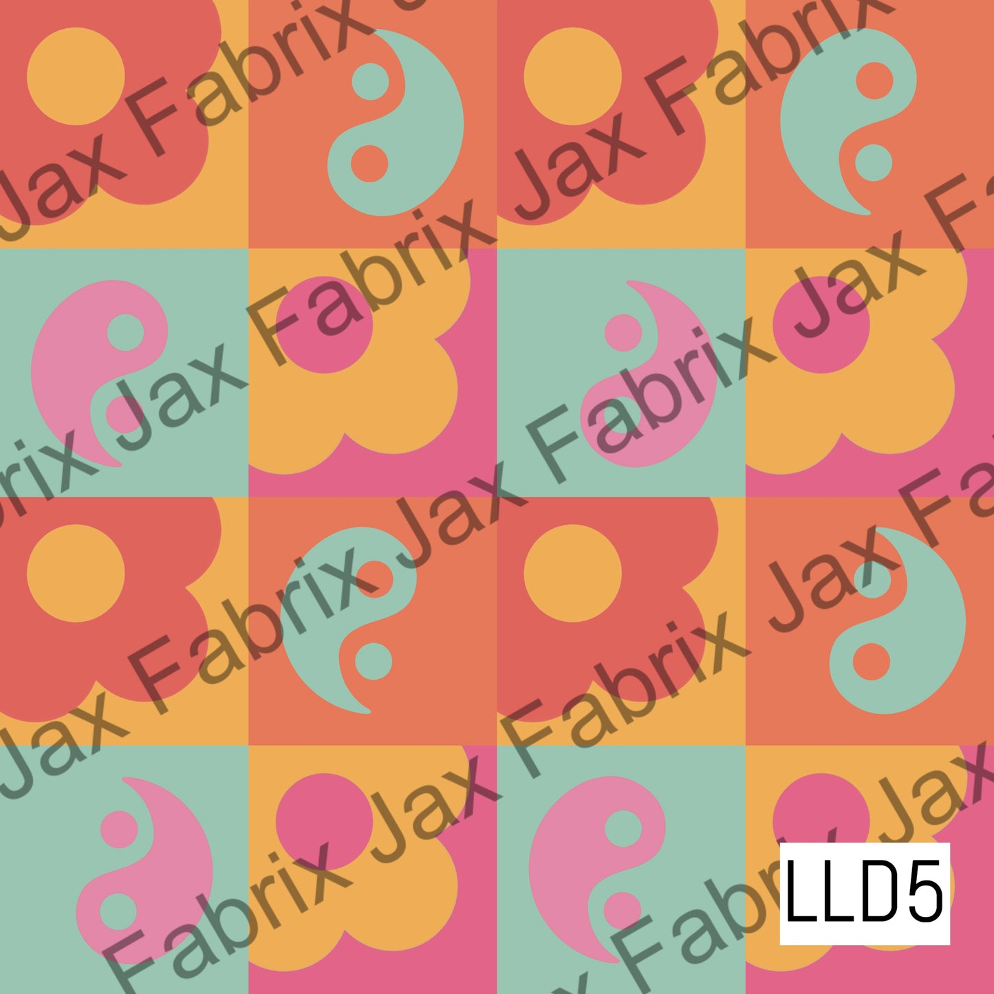 Yin Yang Floral Checkerboard LLD5