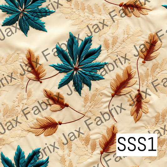 Fall Teal Leaves SSS1