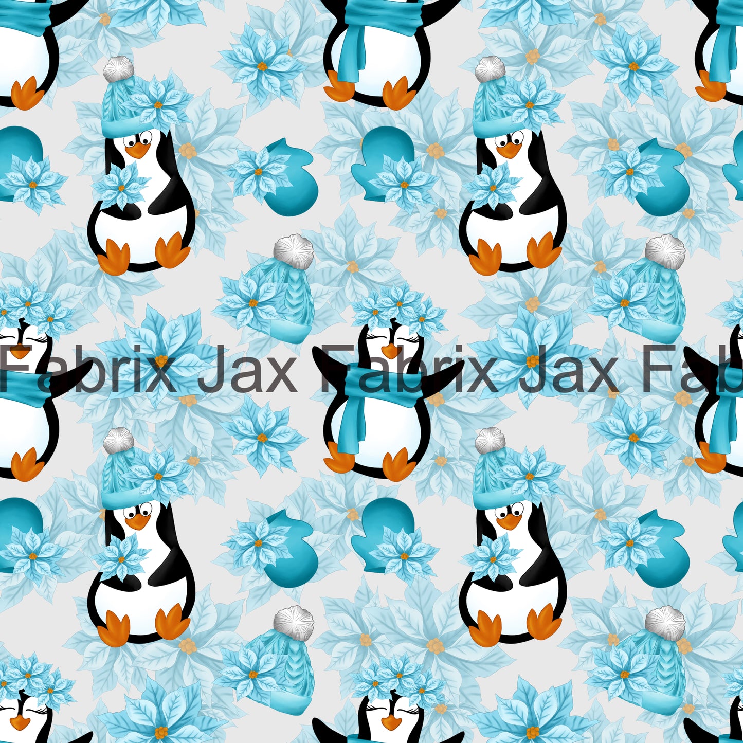 Blue Penguins Headband and Hats Poinsettia INH101