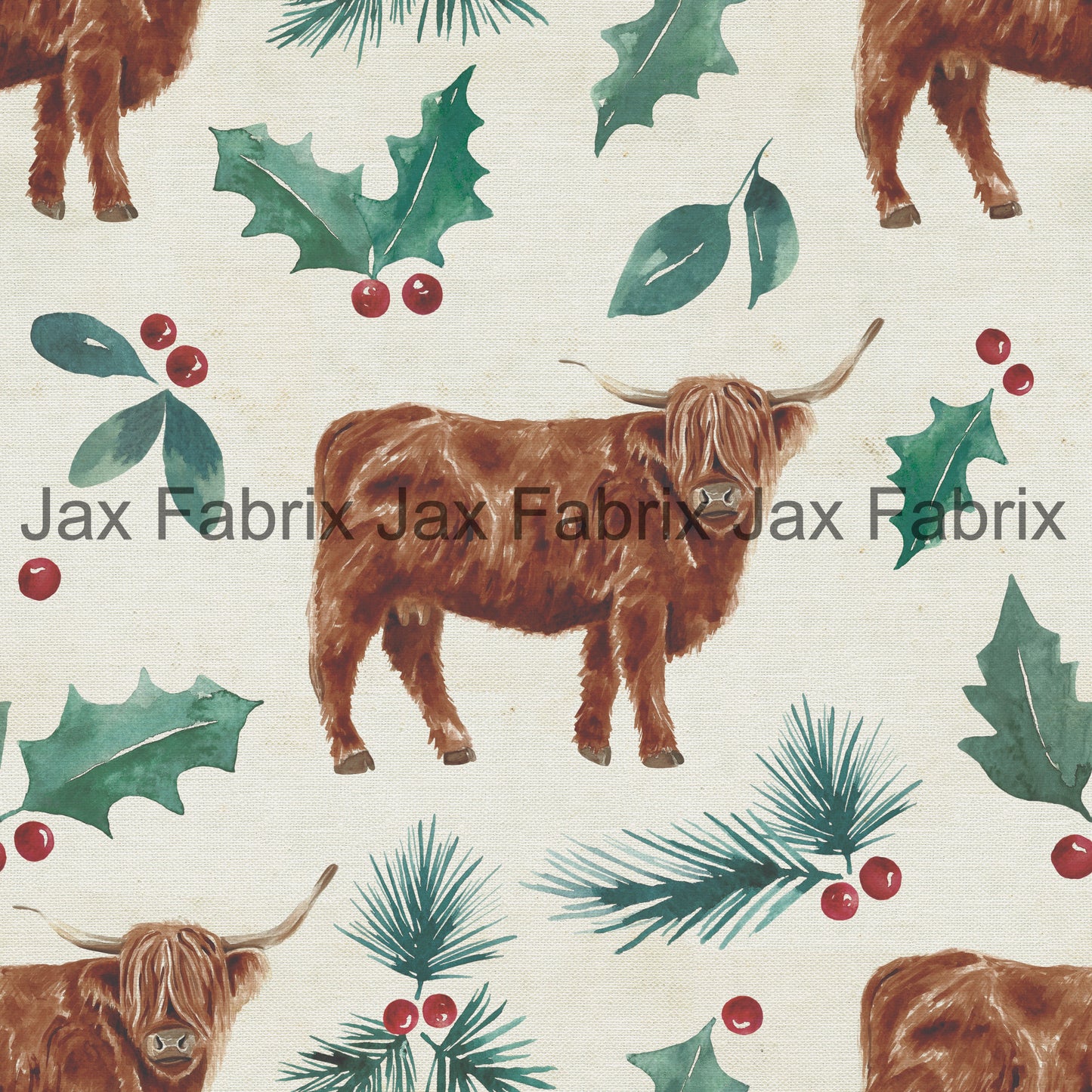 Christmas Highland Burlap CR16