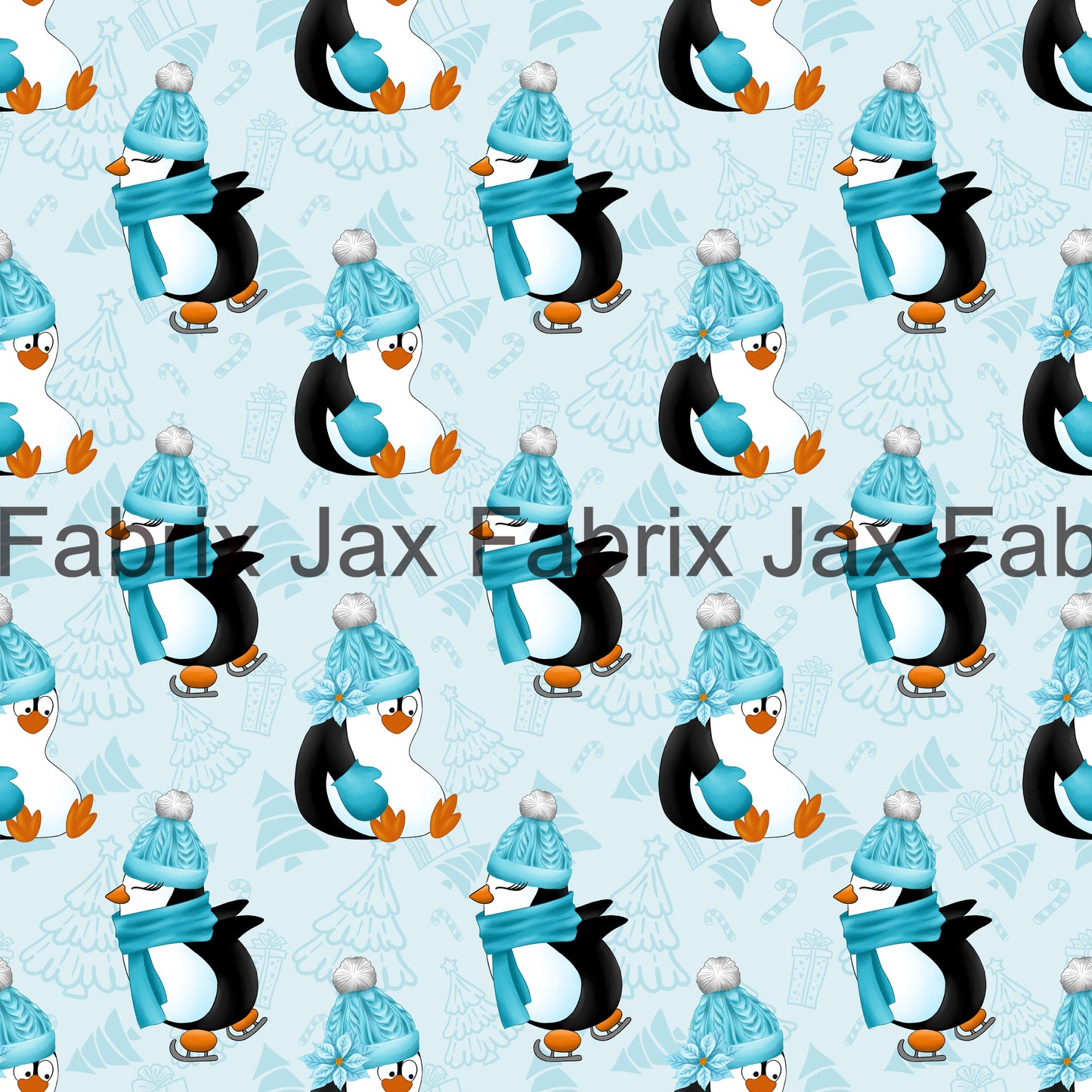 Blue Penguins Ice Skating INH104
