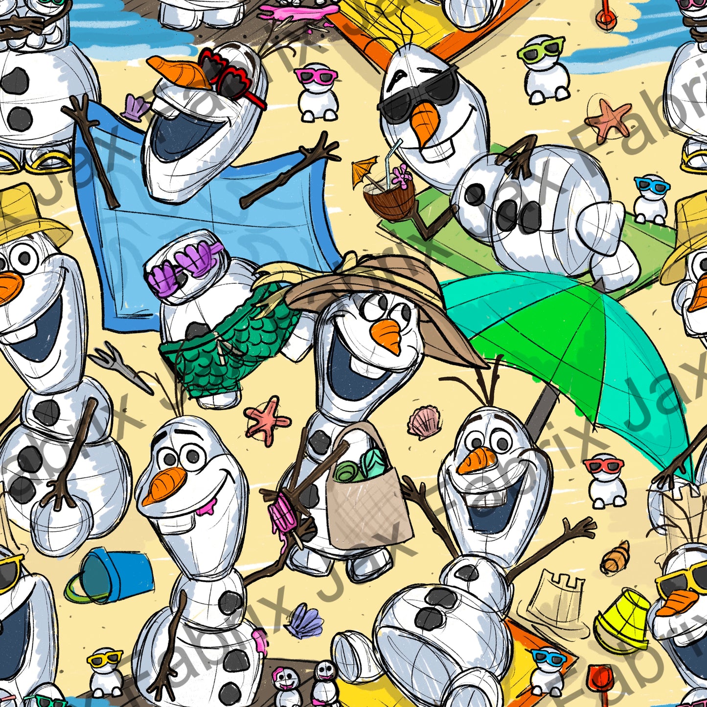 Sketchy Summer Snowman PD21