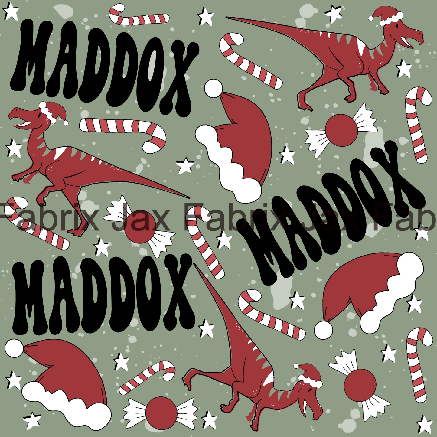 Dinosaur Christmas Name File NF8