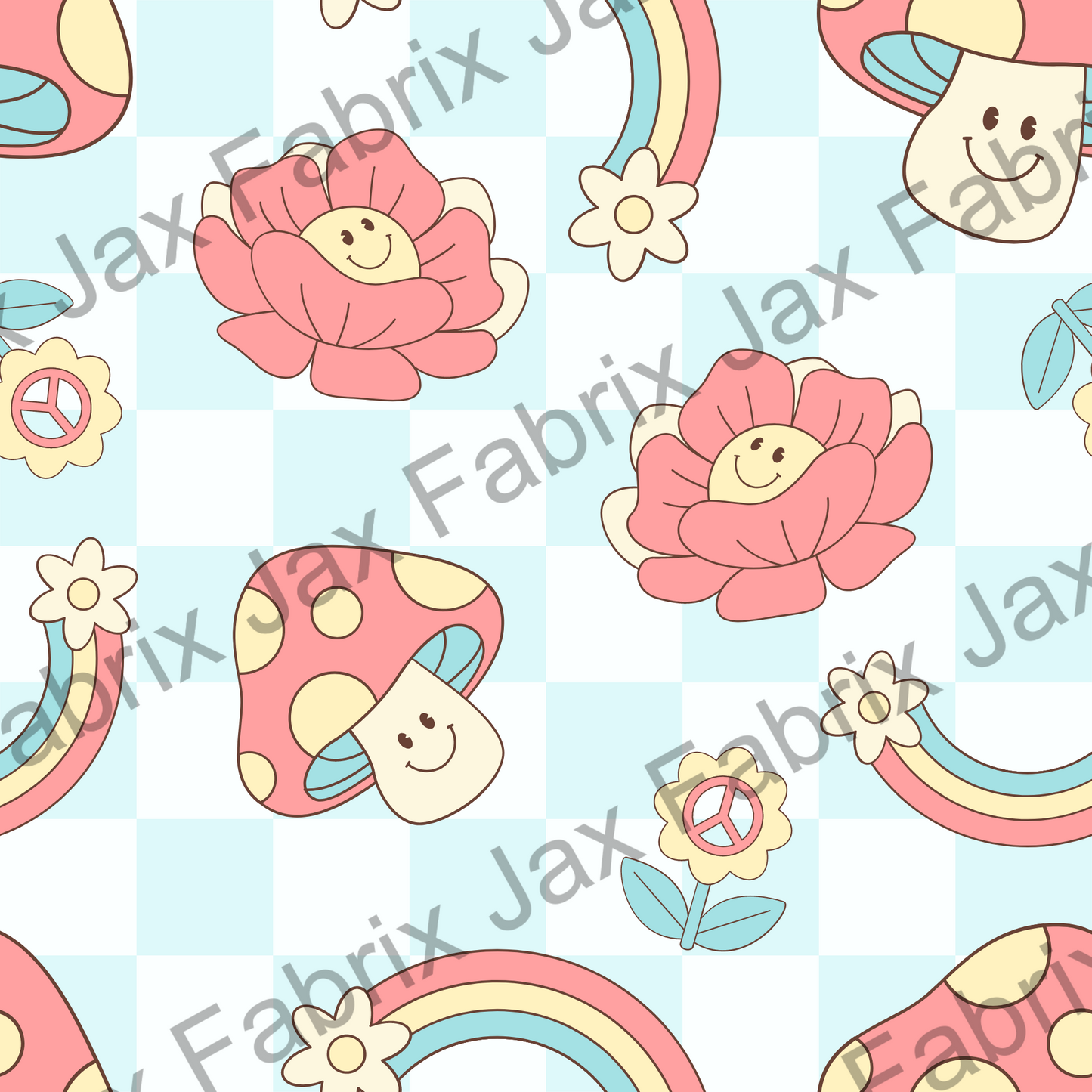 Groovy Light Blue Check QB78