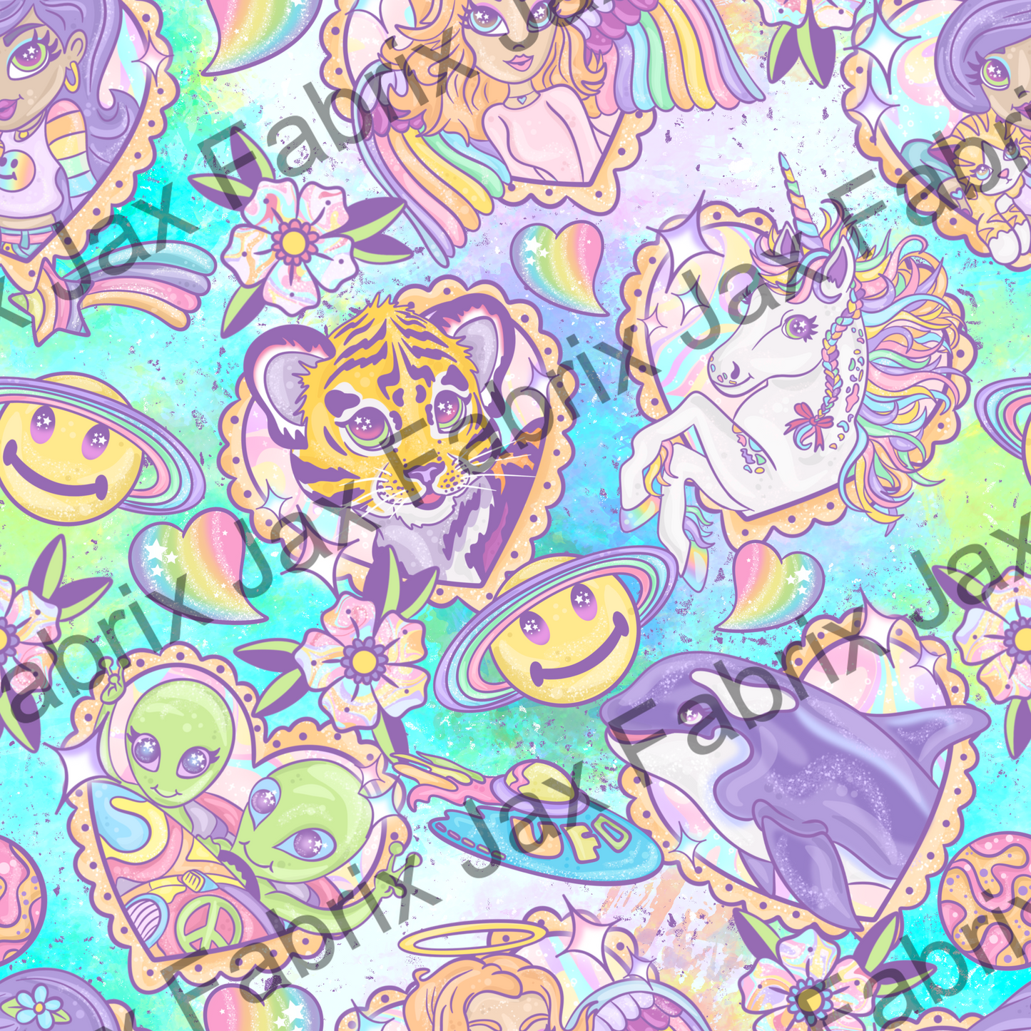 90's Vibe Tattoo Blue Tie Dye PC191