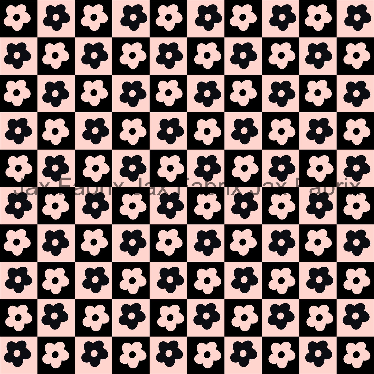 Black And Tan Floral Check LD19