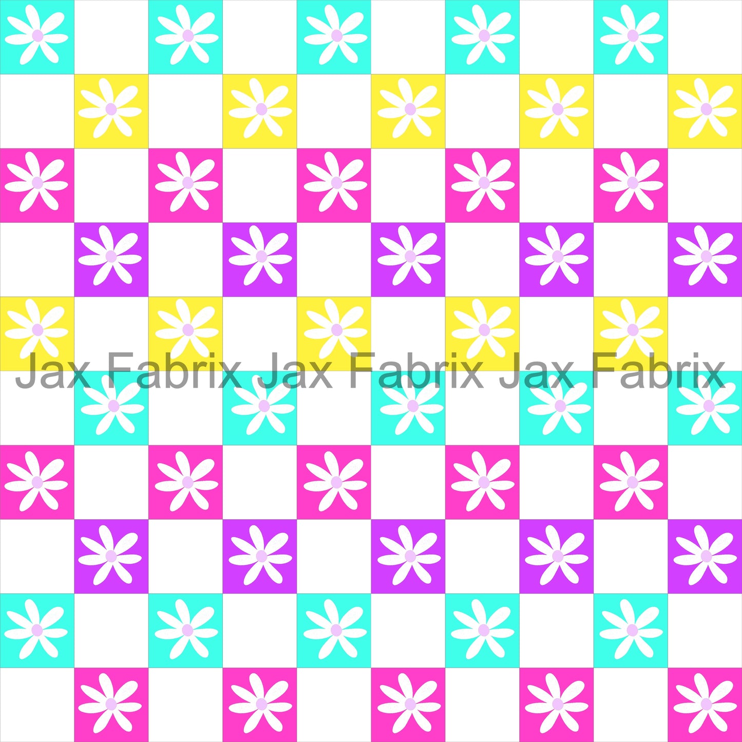 Bright Flower Checkers LD49