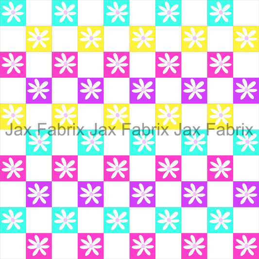 Bright Flower Checkers LD49