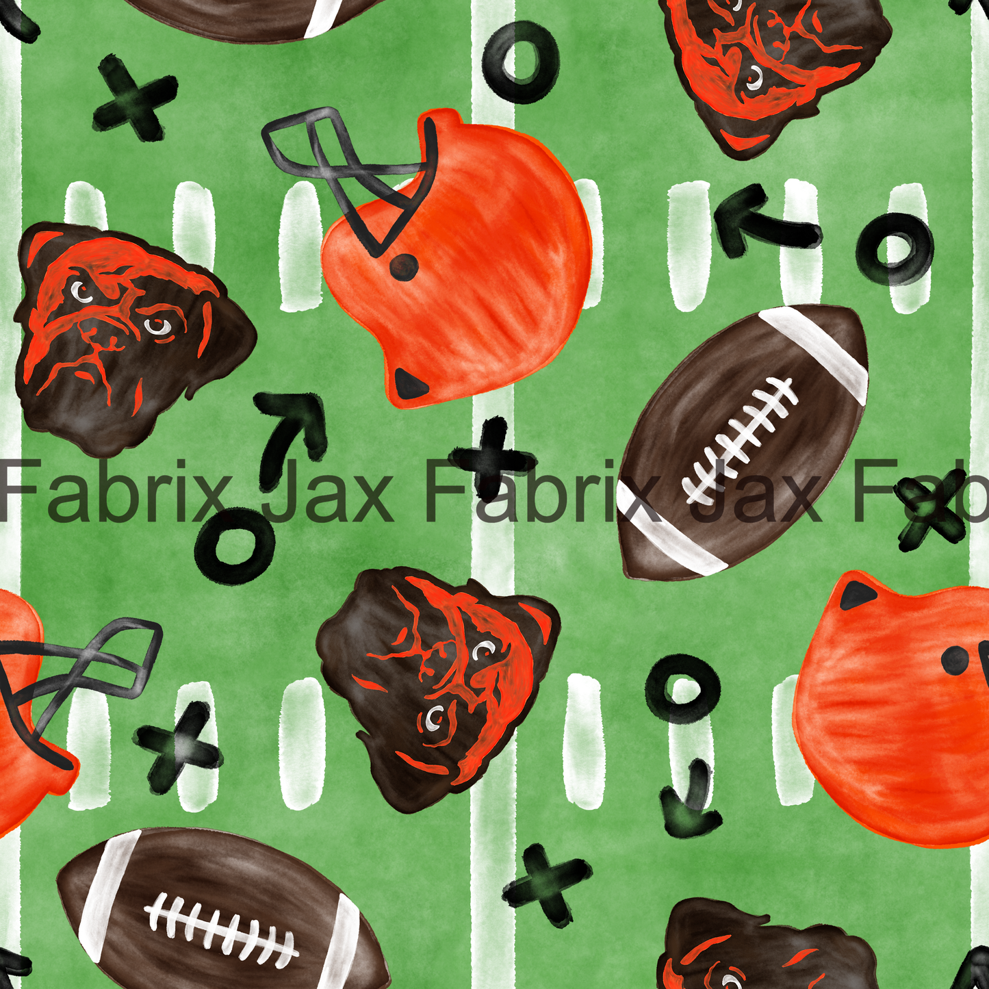 Browns Football Watercolor RAE73