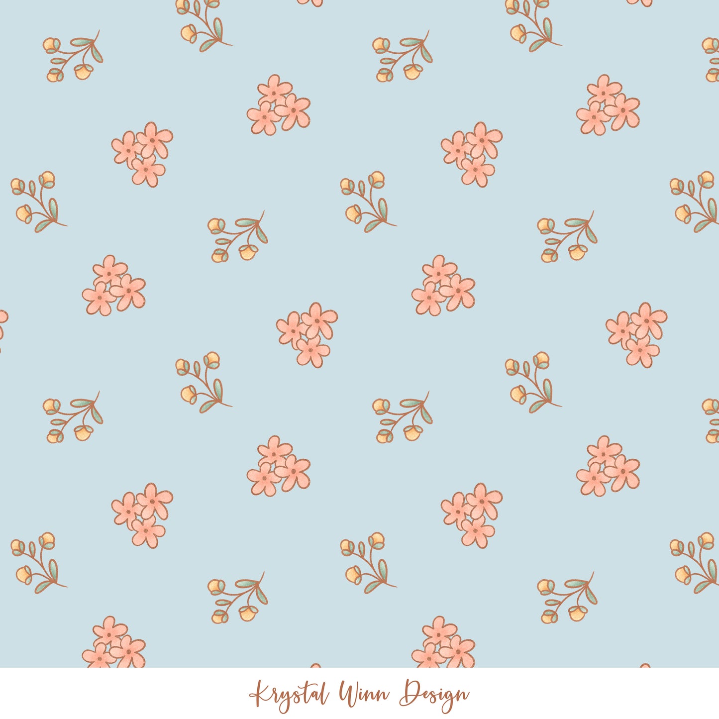 Cottontail Dainty Floral Blue KW396