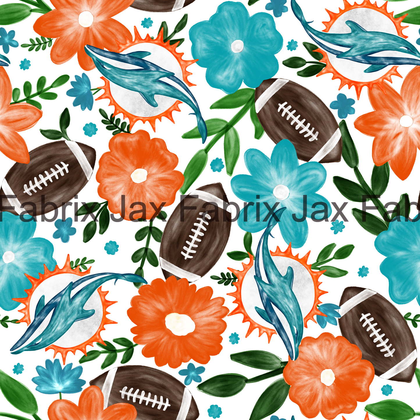 Football Floral Watercolor RAE76