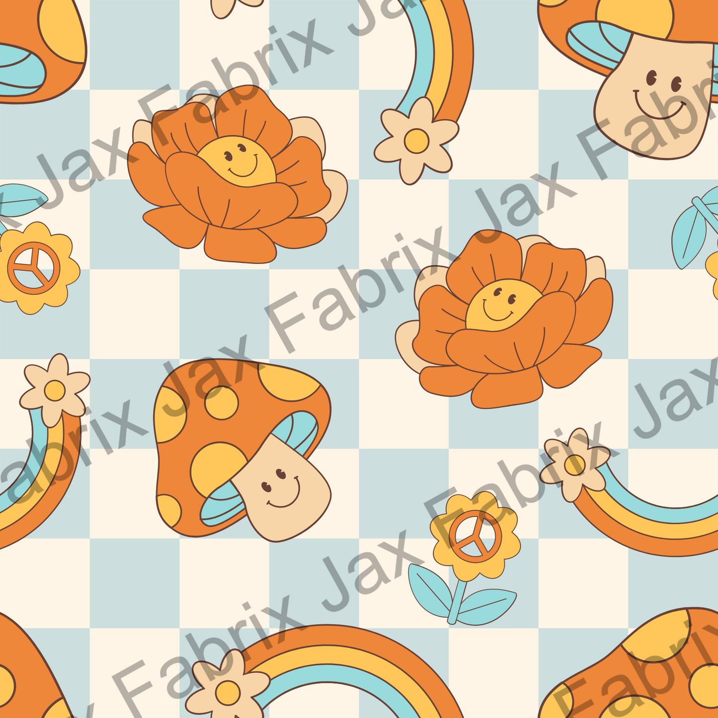 Groovy Blue Check QB76