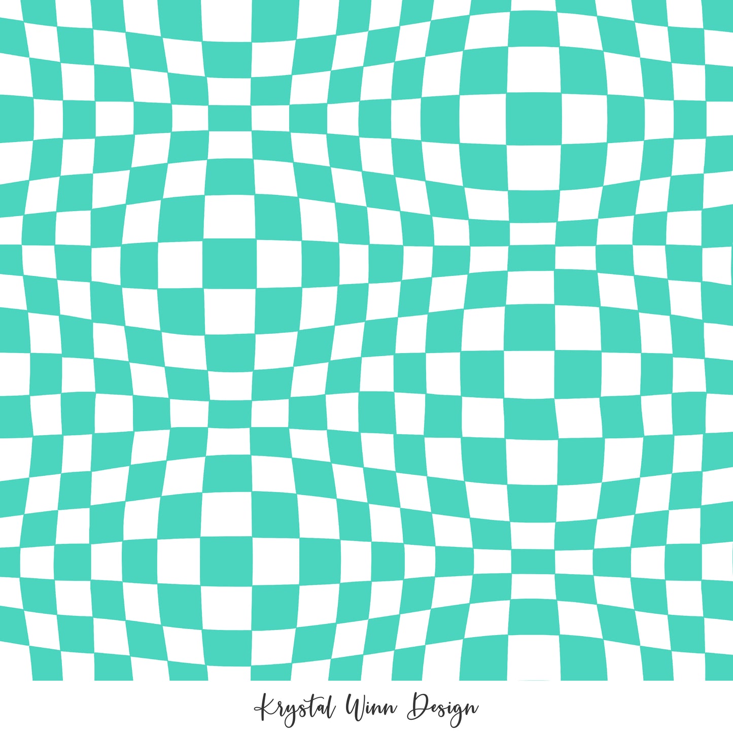 Groovy Funky Check Teal KW439