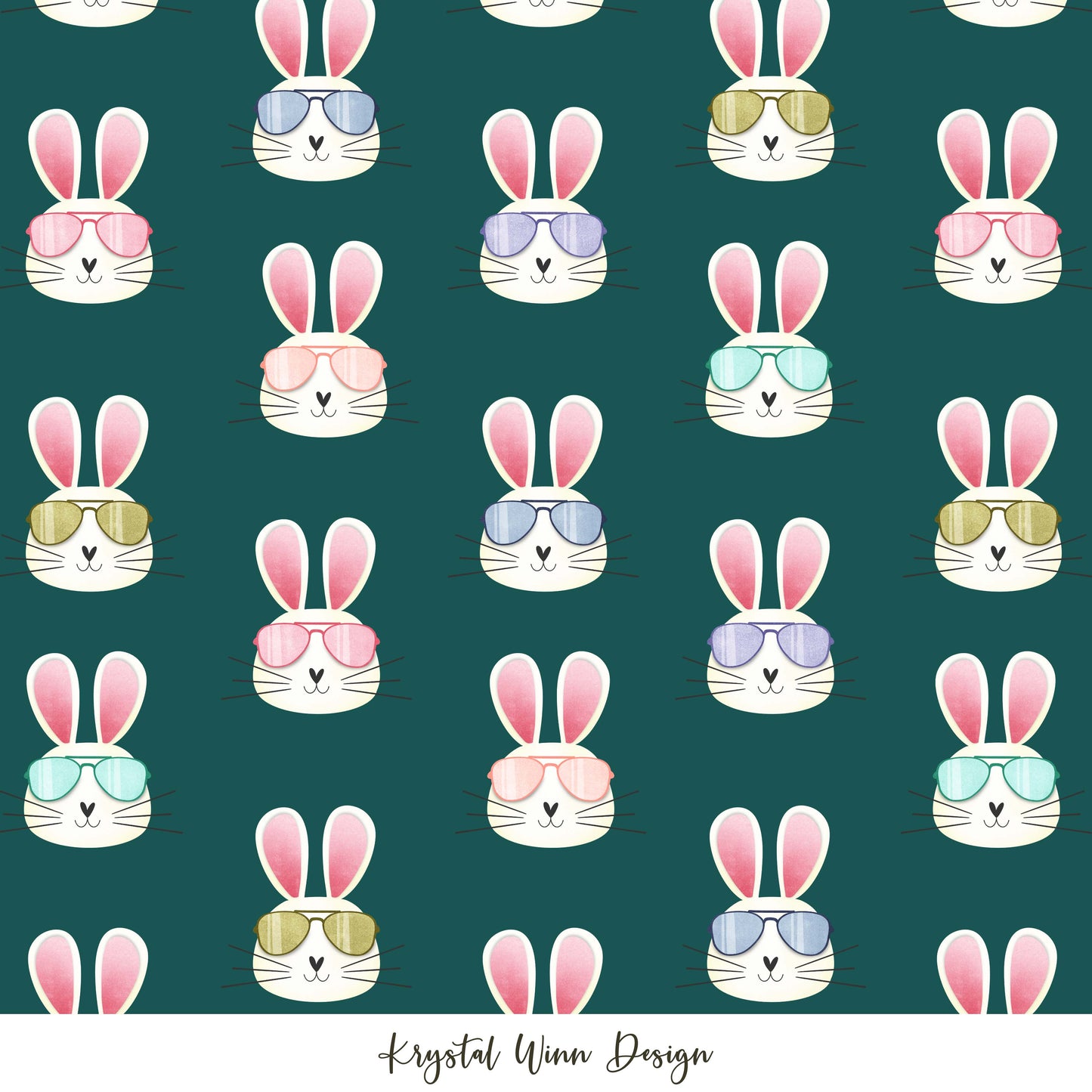 Hoppy Easter Hip Hop Teal KW347