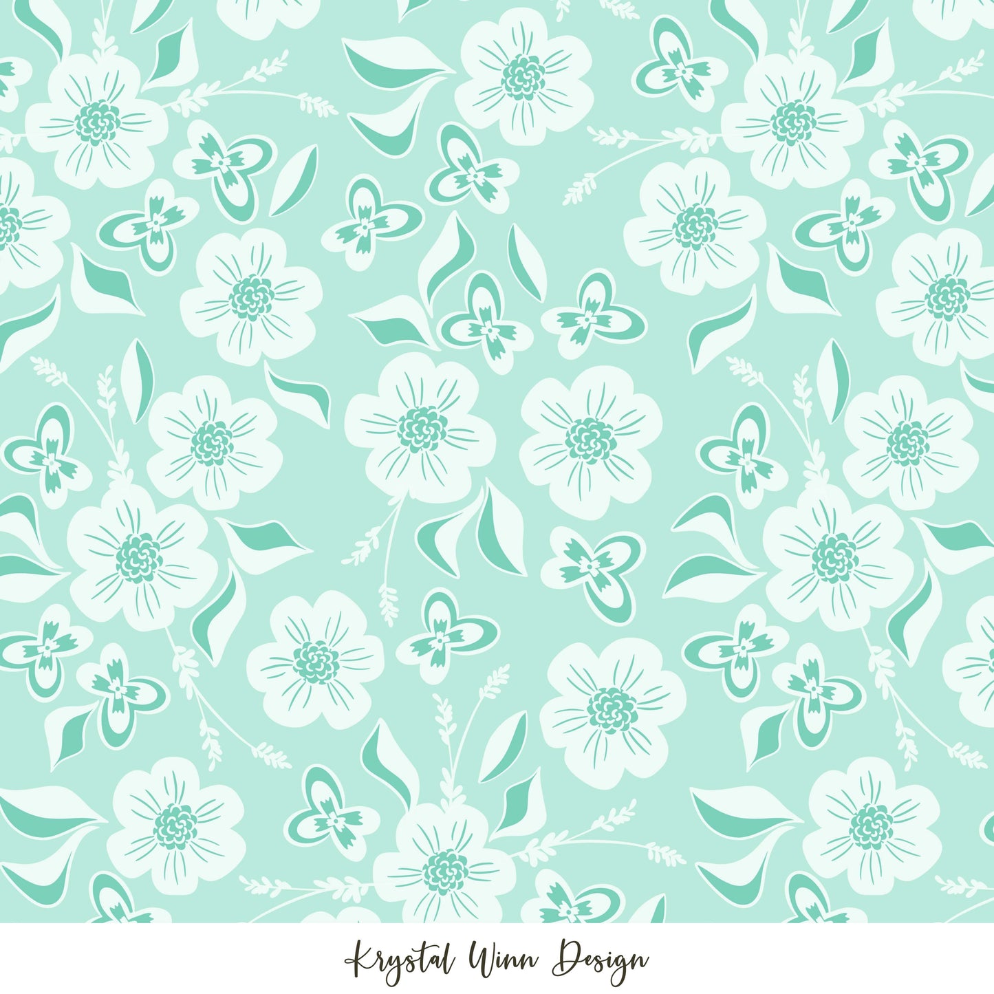 Hoppy Easter Floral Mint KW321