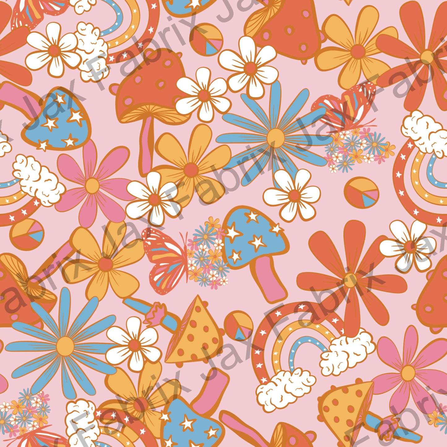 Groovy Mushrooms Pink SKYY136