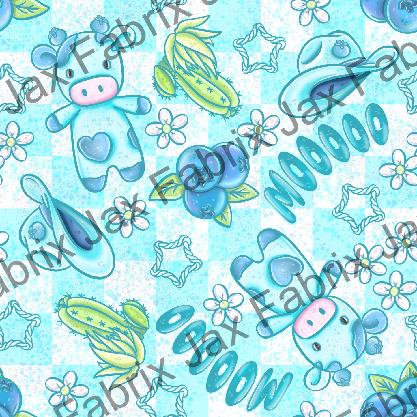 Blueberry Cow Flowers AWM166