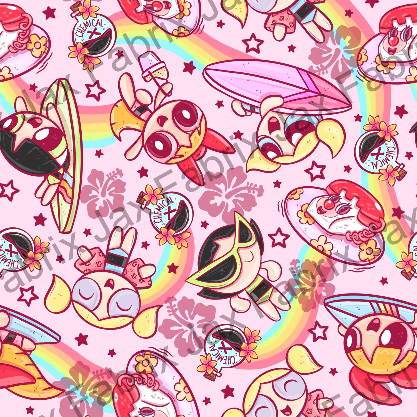 Puff Girls Pink Flowers AWM191