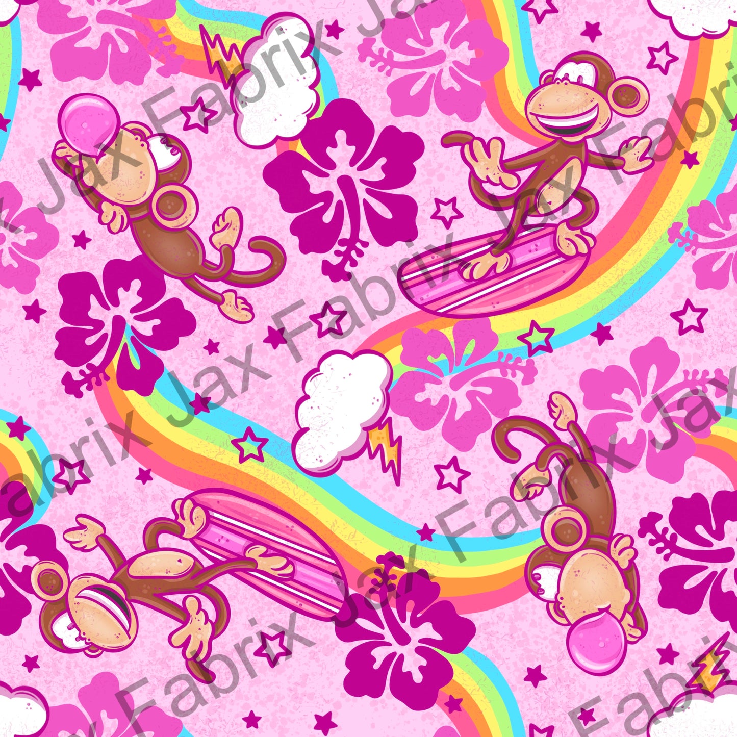Surfing Monkey Pink AWM193