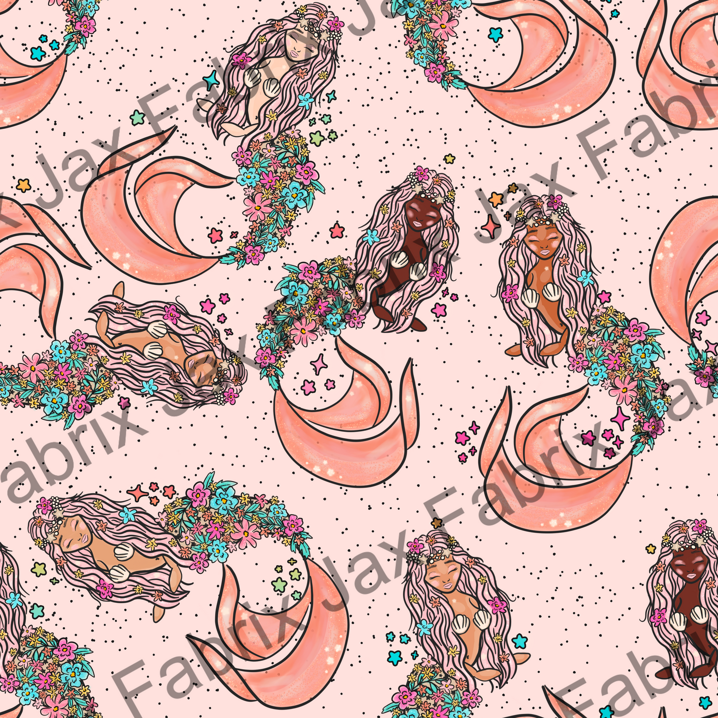 Cutesy Floral Mermaids MC153
