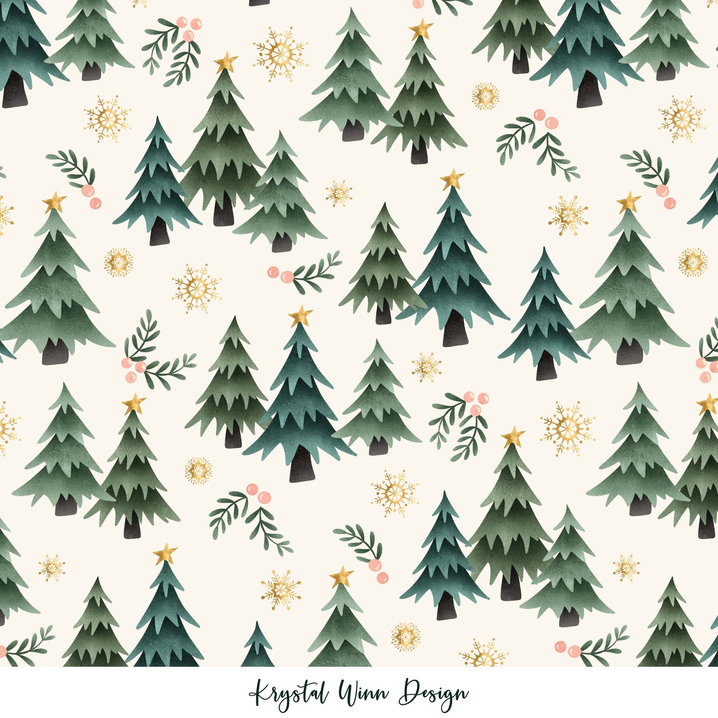 Merry Little Tree Farm Cream KW204