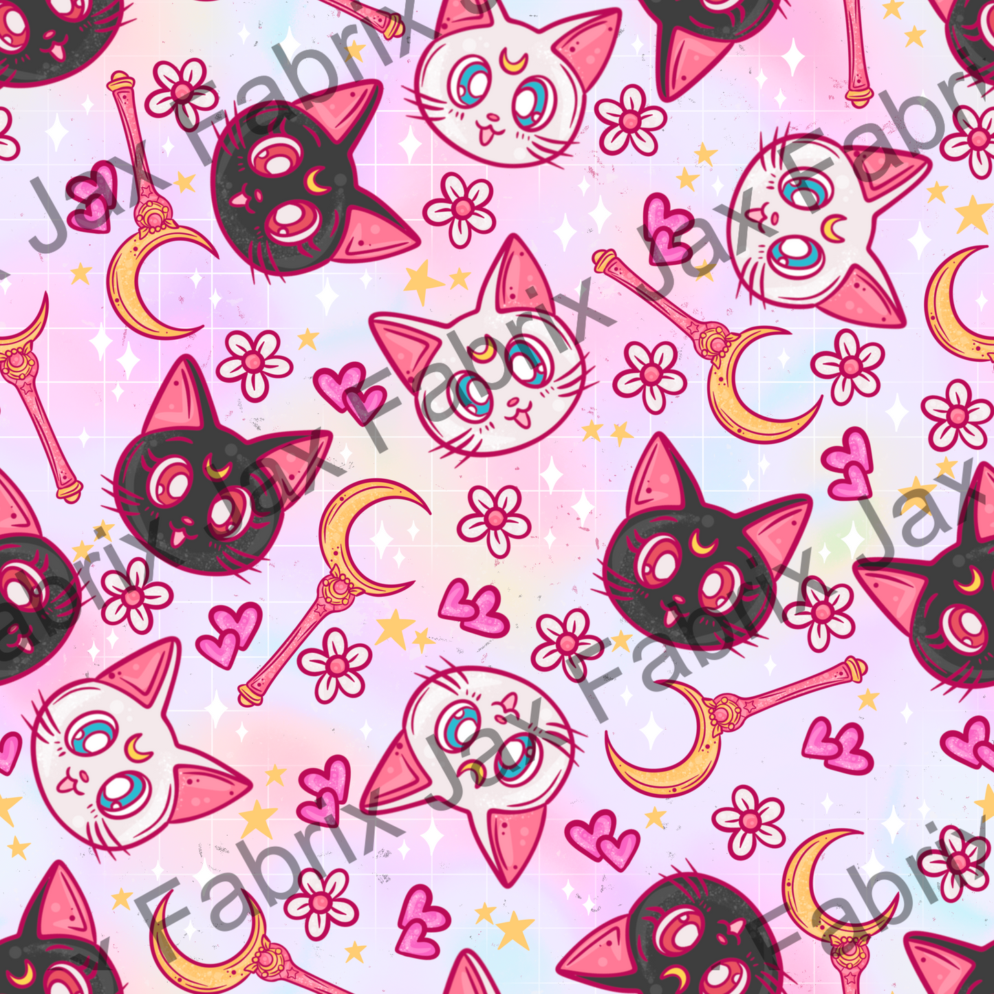 Moon Cats White Multi PC151