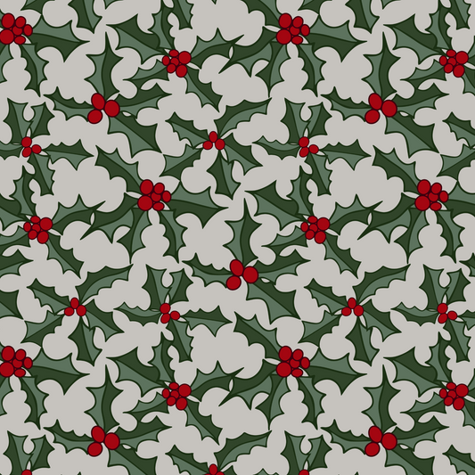 Classic Christmas Holly Grey KW35