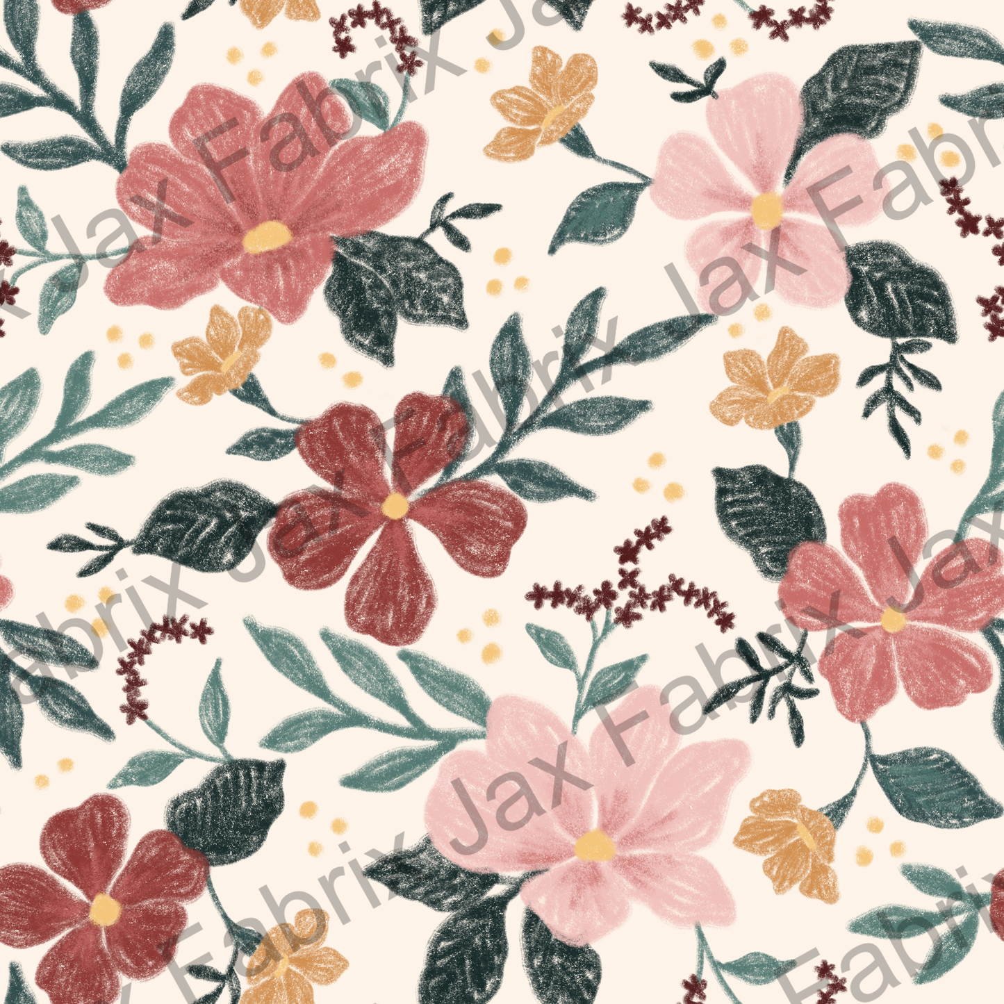 Pink Crayon Floral RAE301