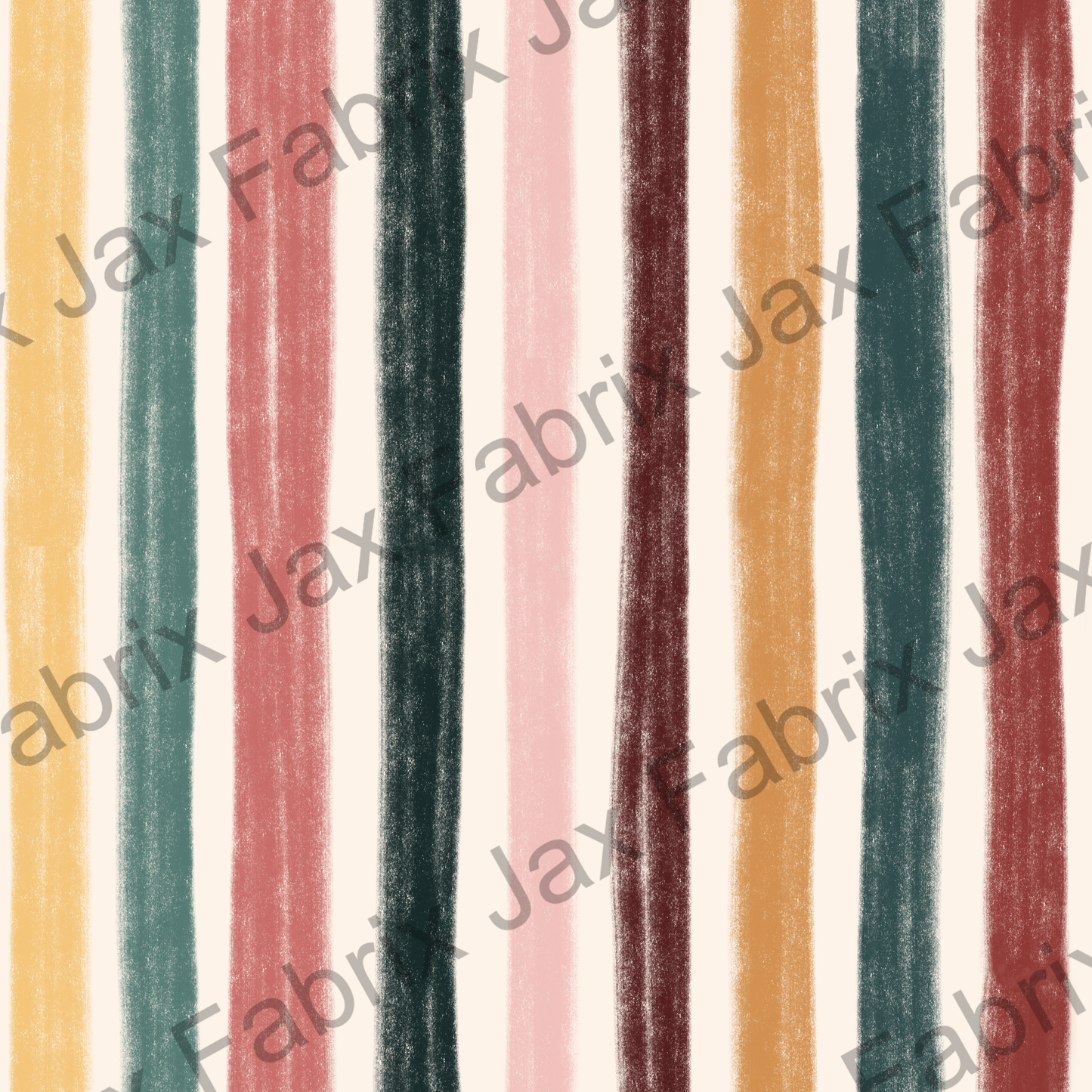 Pink Crayon Floral Stripes RAE292