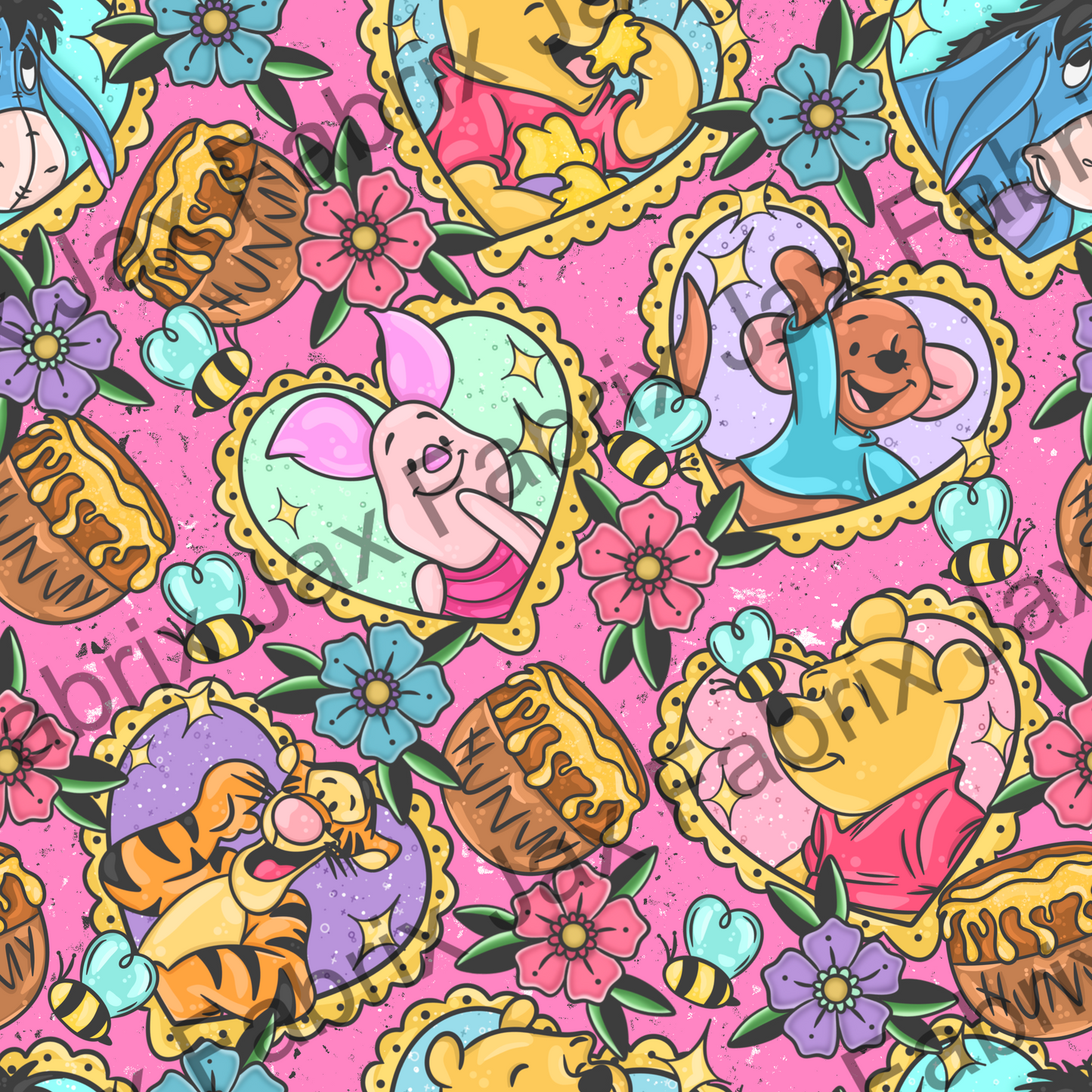 Tattoo Pooh Dark Pink PC331