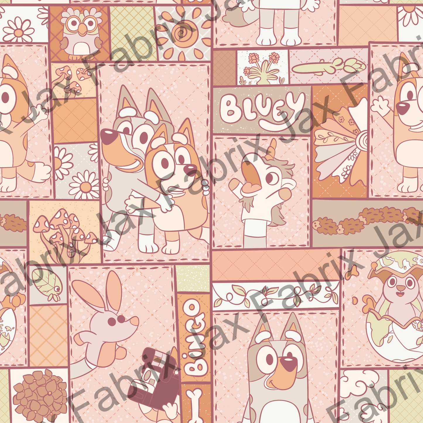 Quilted Pups Muted PC475