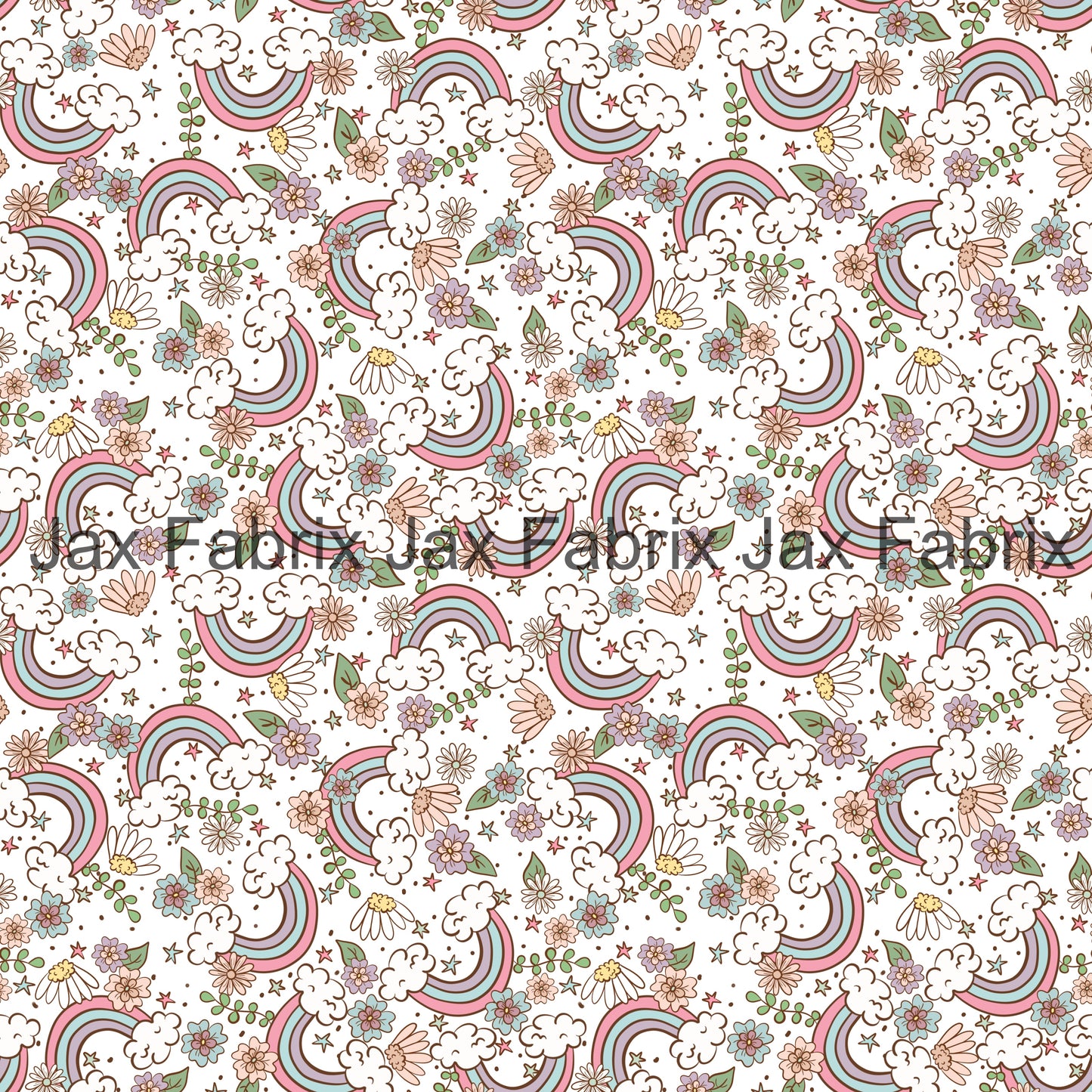 Rainbow Floral White PC51