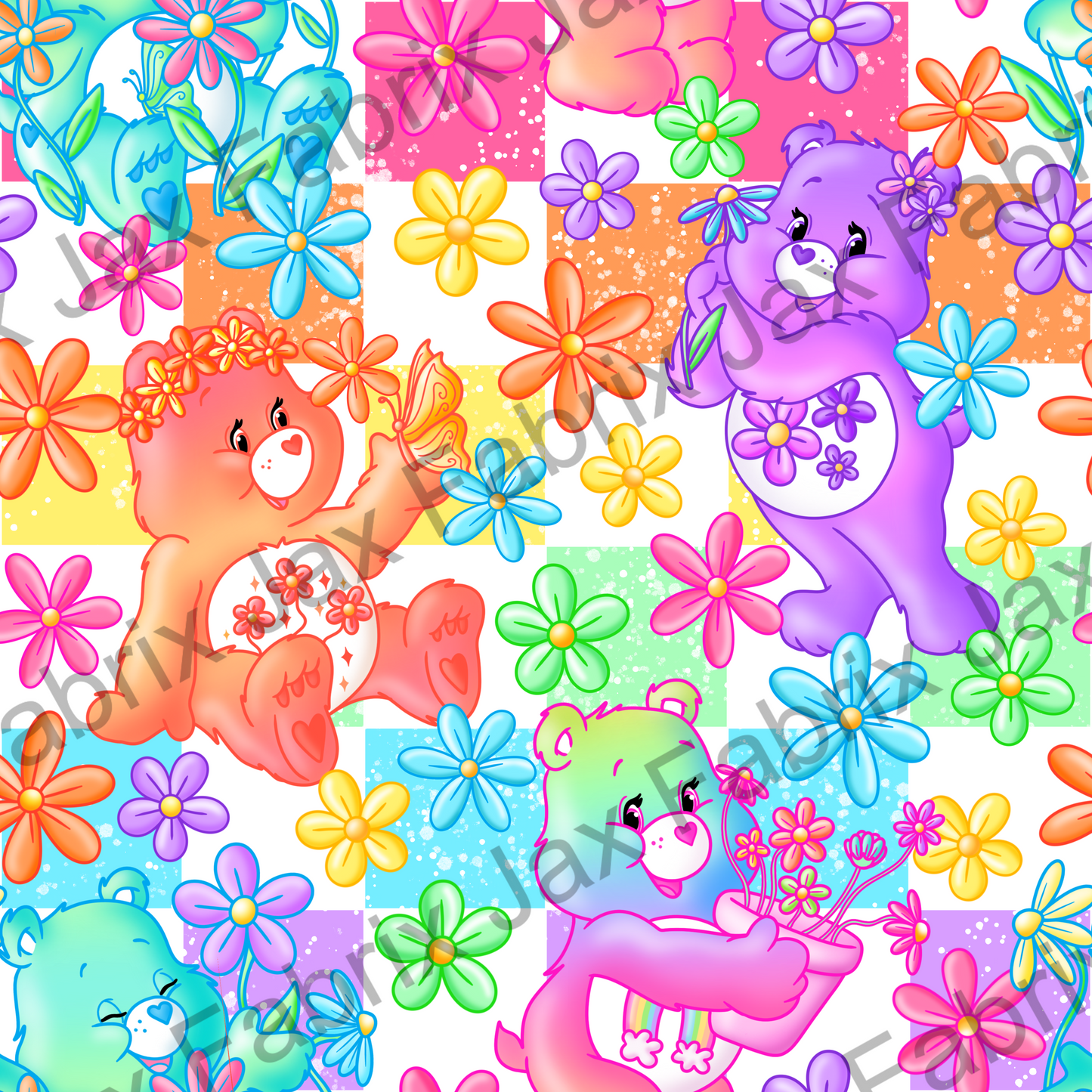 Spring Bears Rainbow Check ZR156