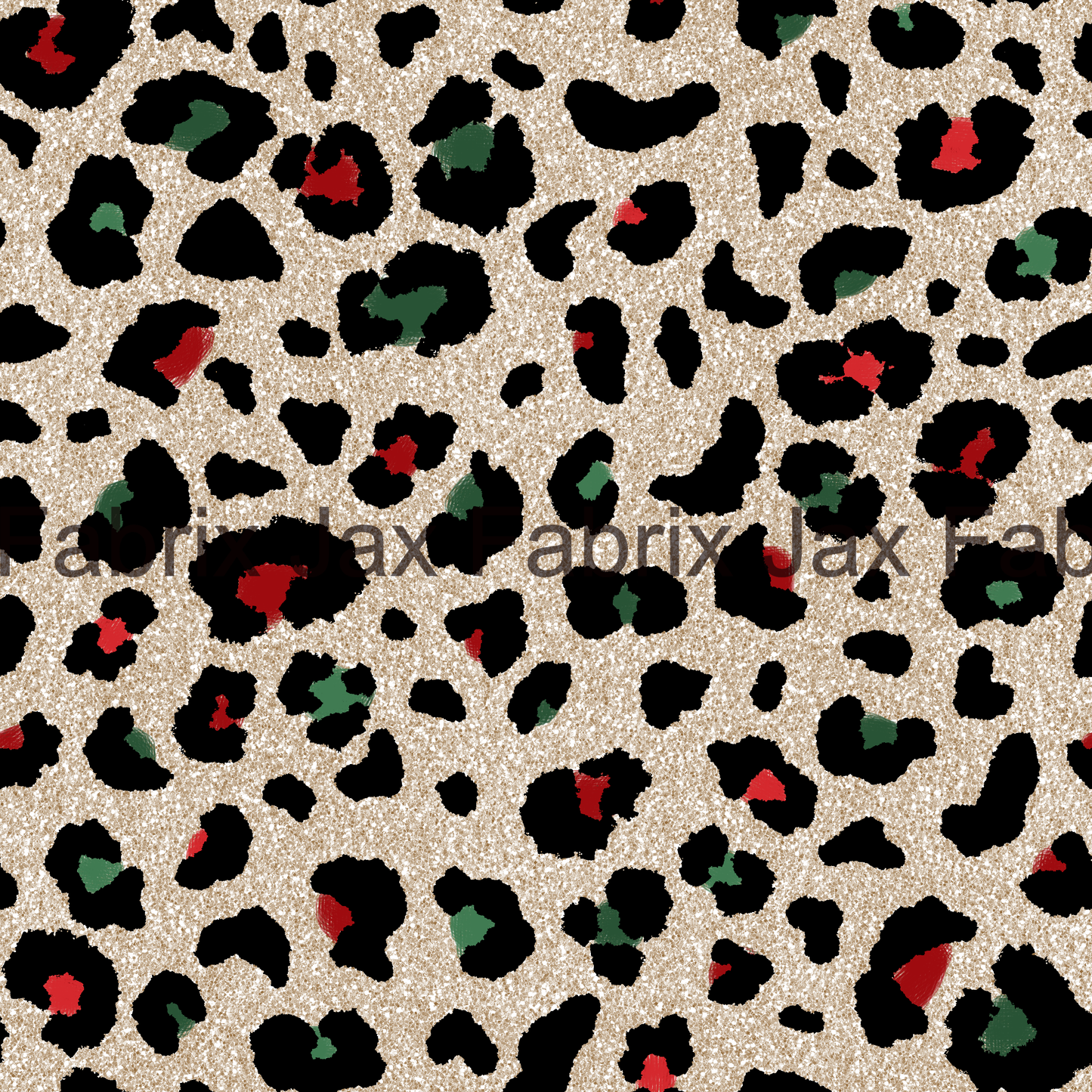 Red Green Gold Glitter Cheetah RAE49